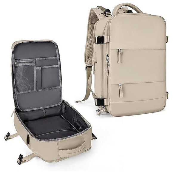 Large Travel Backpack For Women Men,Carry On Backpack,Hiking Backpack Khaki - Picture 1 of 7